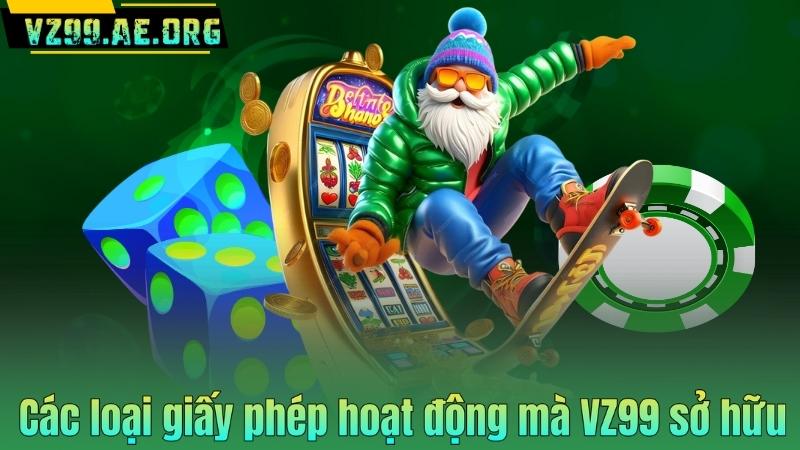 Các loại giấy phép hoạt động mà VZ99 sở hữu